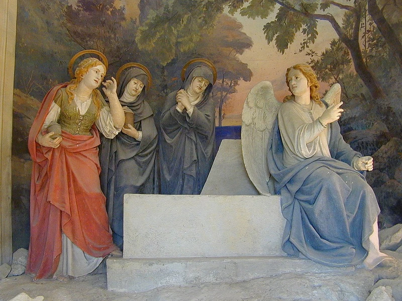 1813-Antonio Brilla - Sacro Monte di Crea, Angelo con le Pie Donne davanti al Sepolcro vuoto